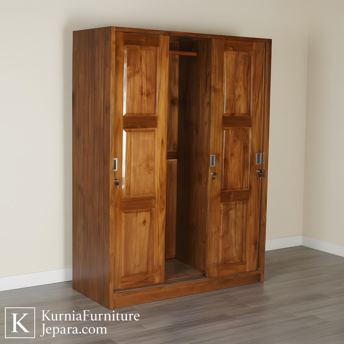 Klasik Lemari Pakaian Mewah Modern Kayu Solid Lemari Premium Elegan dengan Desain Kokoh & Natural 4 Klasik Lemari Pakaian Mewah Modern Kayu Solid Lemari Premium Elegan dengan Desain Kokoh & Natural - Image 2