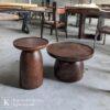 Meja cafe trembesi murah dari kayu trembesi solid dengan serat alami dan desain sederhana yang kokoh.