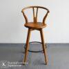 kursi kayu mini bar desain minimalis dengan finishing natural untuk cafe
