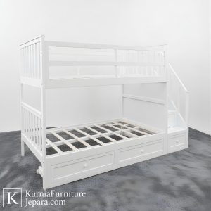 dipan kayu 2 tingkat model modern hemat ruang