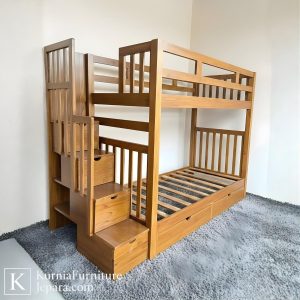 dipan tingkat jati minimalis kokoh untuk kamar tidur