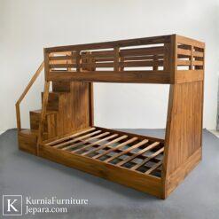 dipan tingkat jati modern untuk kamar tidur minimalis