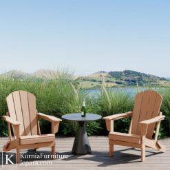 Kursi outdoor unik kayu desain adirondack modern untuk taman dan teras