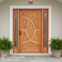 kusen pintu kayu jati jepara dengan ukiran elegan dan desain mewah