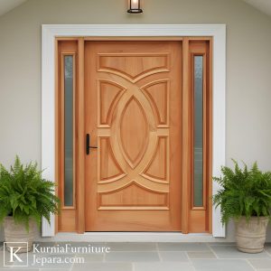 kusen pintu kayu jati jepara dengan ukiran elegan dan desain mewah