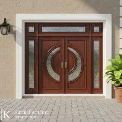 Kusen dan pintu kayu jati berkualitas dengan jendela elegan untuk tampilan rumah mewah dan nyaman