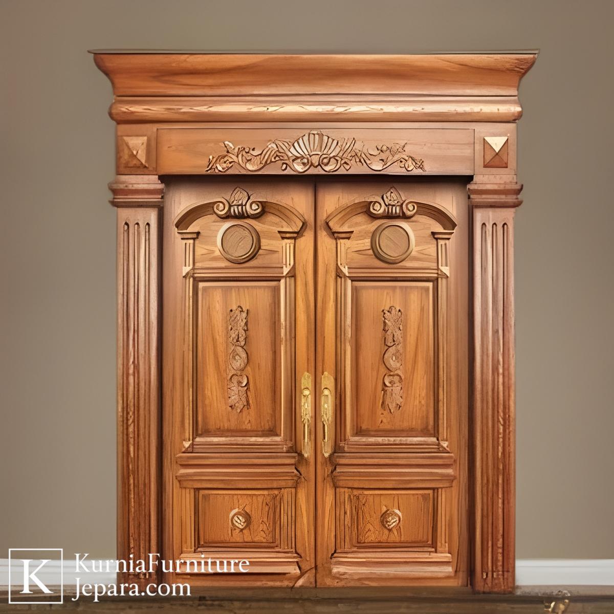 Megah Kusen Pintu Jati Ukir Klasik Bernuansa Artistik untuk Rumah Berkelas 3 Kusen pintu jati ukir klasik dengan desain megah dan detail ukiran artistik untuk pintu utama rumah