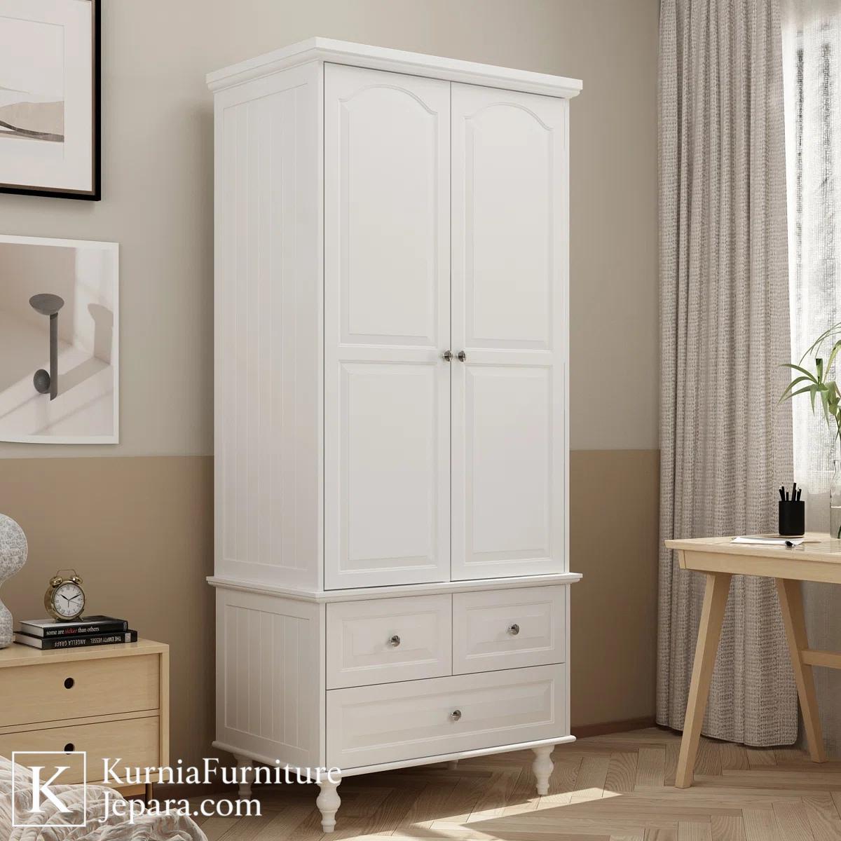 Refined Lemari Baju Minimalis Modern Kayu Solid dengan Pintu Ganda dan Laci Fungsional 5 Refined Lemari Baju Minimalis Modern Kayu Solid dengan Pintu Ganda dan Laci Fungsional - Image 3