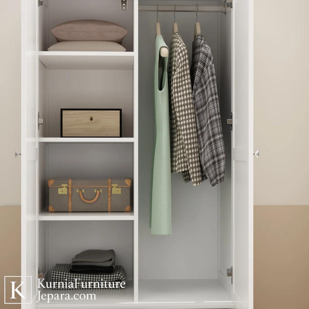 Refined Lemari Baju Minimalis Modern Kayu Solid dengan Pintu Ganda dan Laci Fungsional 6 Refined Lemari Baju Minimalis Modern Kayu Solid dengan Pintu Ganda dan Laci Fungsional - Image 4