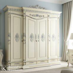 Memukau Lemari Pakaian Mewah Modern Klasik Ukir Putih Nuansa Istana 5 lemari modern mewah 2