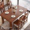 Meja Makan Minimalis 4 Kursi Kayu Solid Elegan 2 Meja makan minimalis 4 kursi kayu solid dengan desain elegan untuk ruang makan rumah
