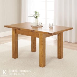 Meja Makan Minimalis 4 Kursi Kayu Solid Desain Natural 9 meja makan kayu solid 1 1