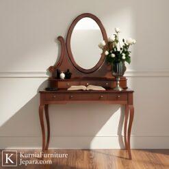 Heritage Meja Rias Jati Antik Jepara dengan Cermin Oval Klasik & Laci Multifungsi 7 meja rias 1