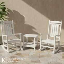 kursi meja outdoor putih desain klasik modern