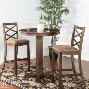 Bangku cafe minimalis kayu solid dengan desain elegan dan bantalan empuk