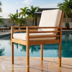 Anggun Meja Payung Outdoor Kayu Jati Set Kursi Empuk untuk Taman, Kolam Renang & Teras Resort 7 set outdoor 1