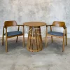 Kursi kayu minimalis cafe set meja bundar modern