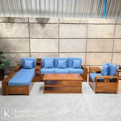 Kursi sudut kayu minimalis untuk ruang tamu Jepara