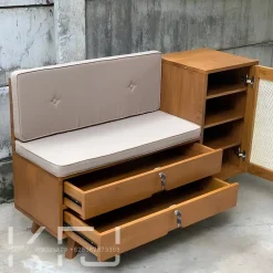 Lemari rak sepatu kayu minimalis terbaru multifungsi model bangku