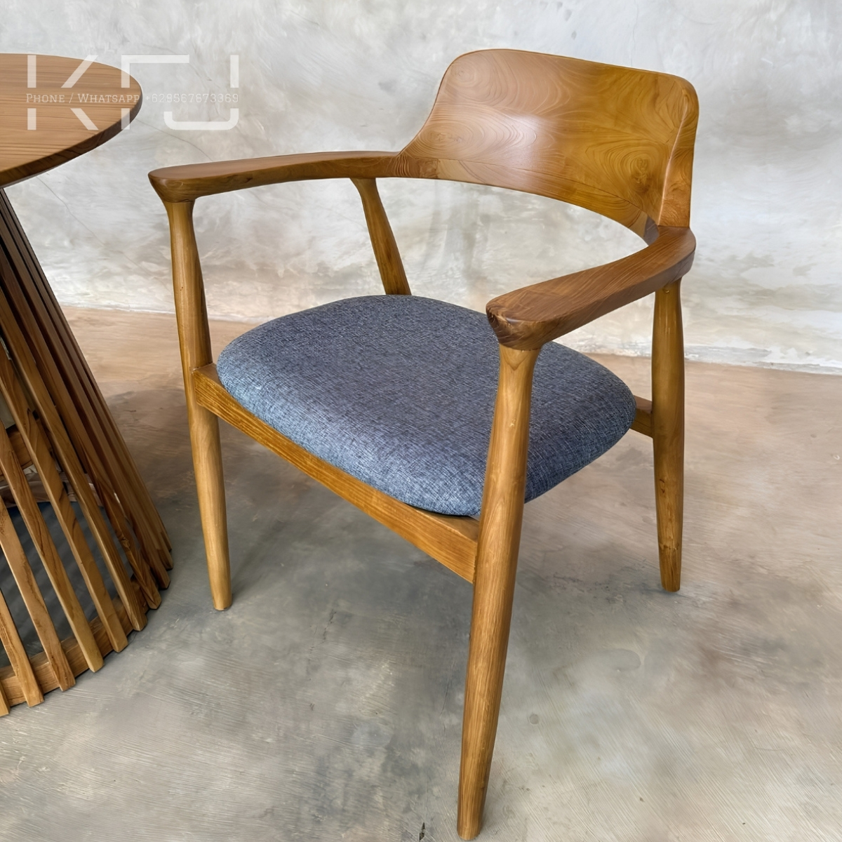 Kursi Kayu Minimalis Cafe Modern Set Meja Bundar Jati Estetik 6 Set kursi kayu minimalis cafe jati modern