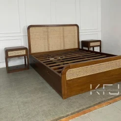 Tempat Tidur Jepara Terbaru Kombinasi Rotan Jati Minimalis Modern 9 Model tempat tidur Jepara terbaru desain minimalis elegan