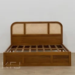 Tempat tidur minimalis kayu rotan jati modern model dipan terbaru Jepara