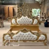 Tempat tidur ukiran Jepara mewah gold luxury model klasik elegan