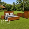 Kamar Set Minimalis Jati Model Panel dengan 2 Nakas dan Double Dresser untuk kamar tidur modern