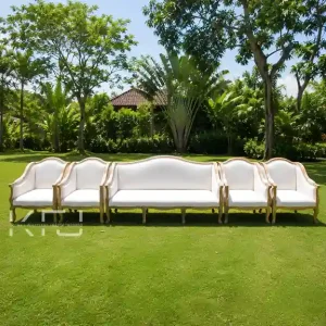 HOME 19 Kursi Pelaminan Minimalis Terbaru warna putih desain modern untuk dekorasi pengantin