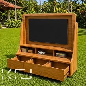 Rak TV Minimalis Portable untuk rumah dan apartemen kecil dengan laci penyimpanan
